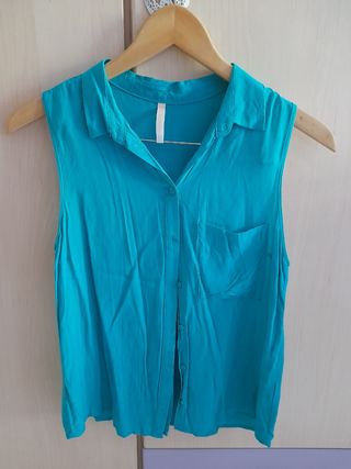 Camisa de tirantes turquesa
