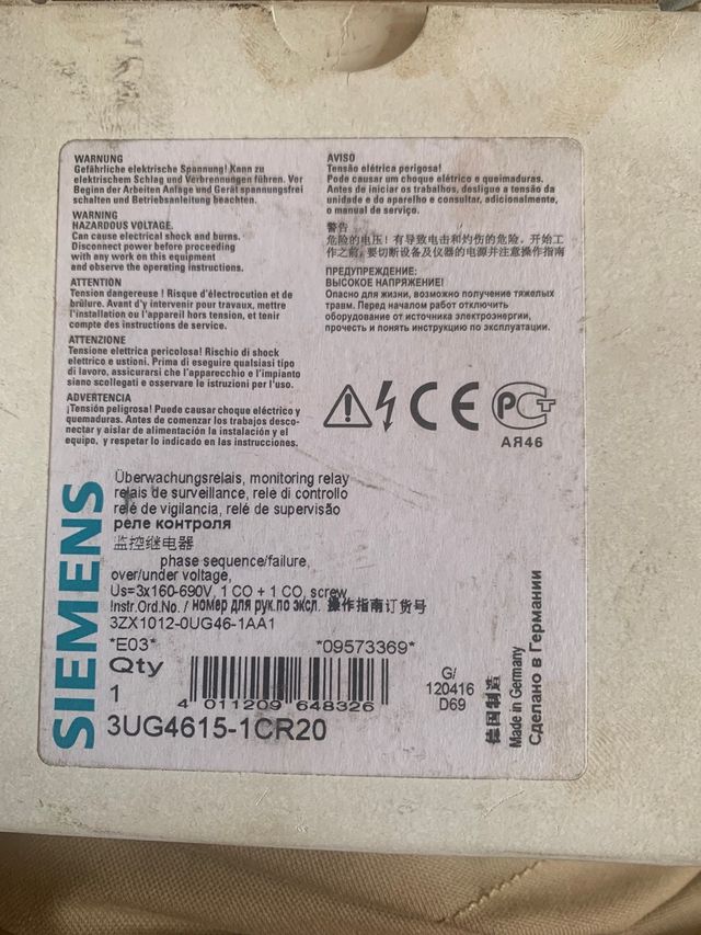 Rele vigilancia Siemens sirius 3UG4615-1CR20