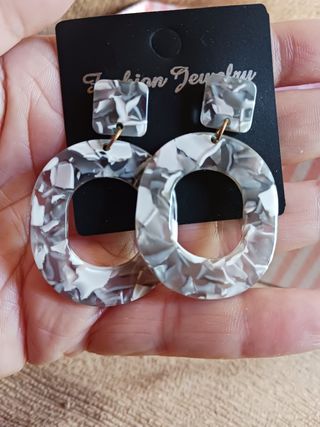 Pendientes pasta amarmolados