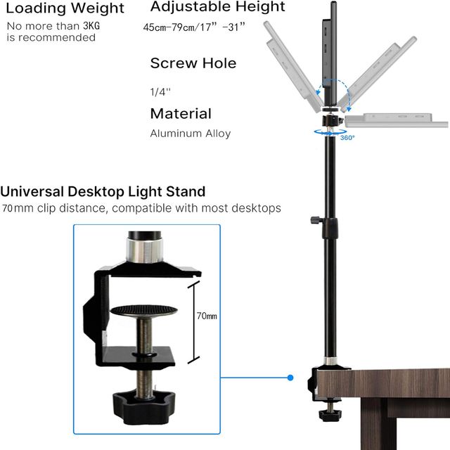 NUOVO - Supporto da scrivania (fino a 3 kg) 17-31"