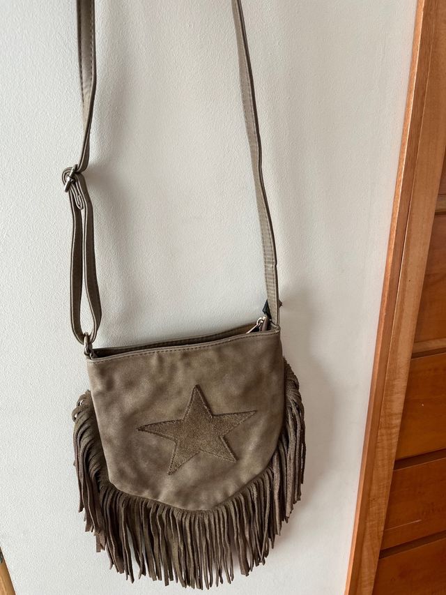 Bolso flecos marrón