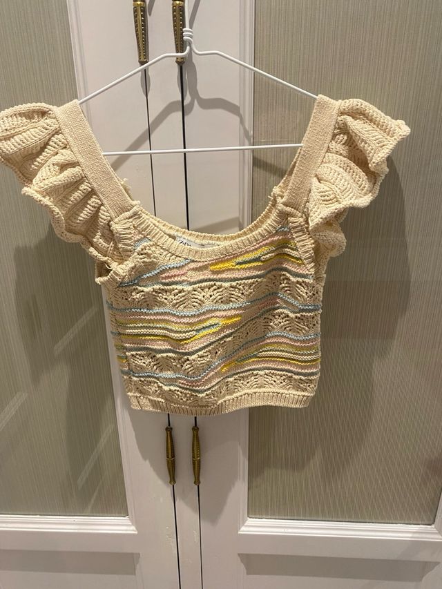 Top Crop Zara Crochet talla S
