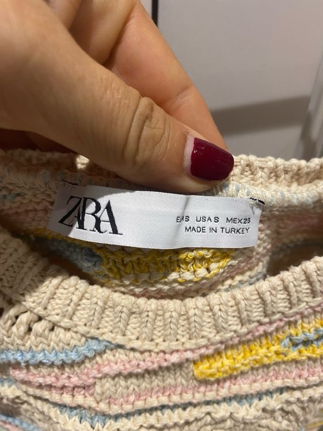 Top Crop Zara Crochet talla S
