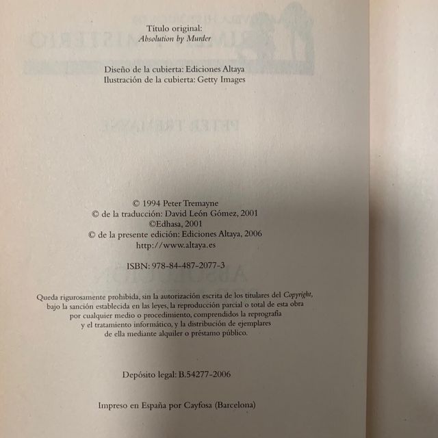 Absolucion por Asesinato - Peter Tremayne
