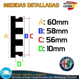 X4 Tapacubos Alfa Romeo 60mm Tapa de Llantas Bujes