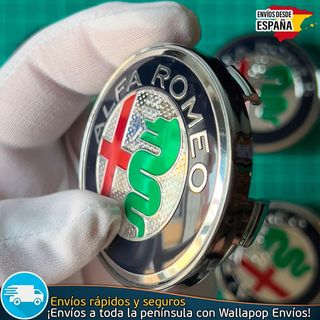 X4 Tapacubos Alfa Romeo 60mm Tapa de Llantas Bujes