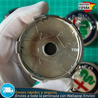 X4 Tapacubos Alfa Romeo 60mm Tapa de Llantas Bujes
