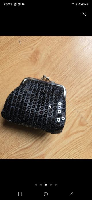 Monedero lentejuelas y pendientes navideños 