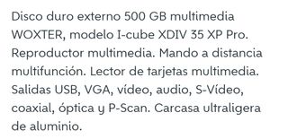 Disco multimedia Woxter