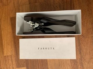 Sandalias planas Farrutx de piel negras  40