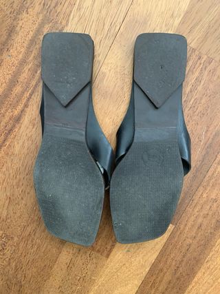 Sandalias planas Farrutx de piel negras  40