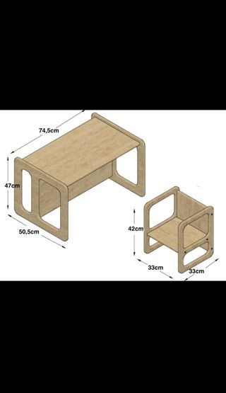 Kit Montessori mesa y sillas para niños