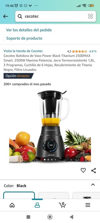 Cecotec batidora de vaso Power Black