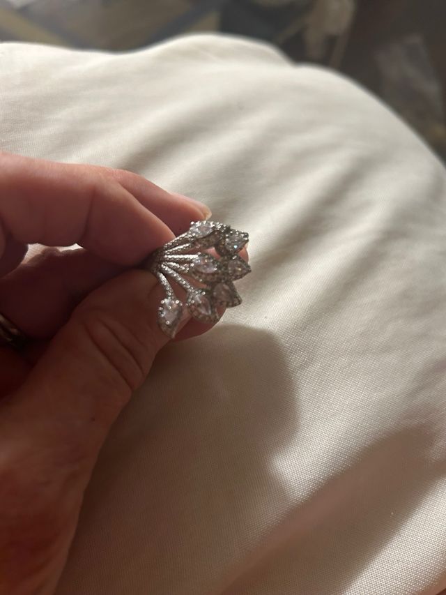 Bellissimo anello art deco argento e zirconi