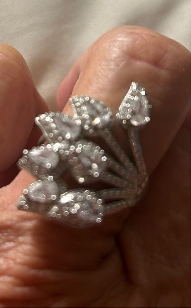 Bellissimo anello art deco argento e zirconi