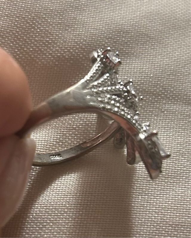 Bellissimo anello art deco argento e zirconi