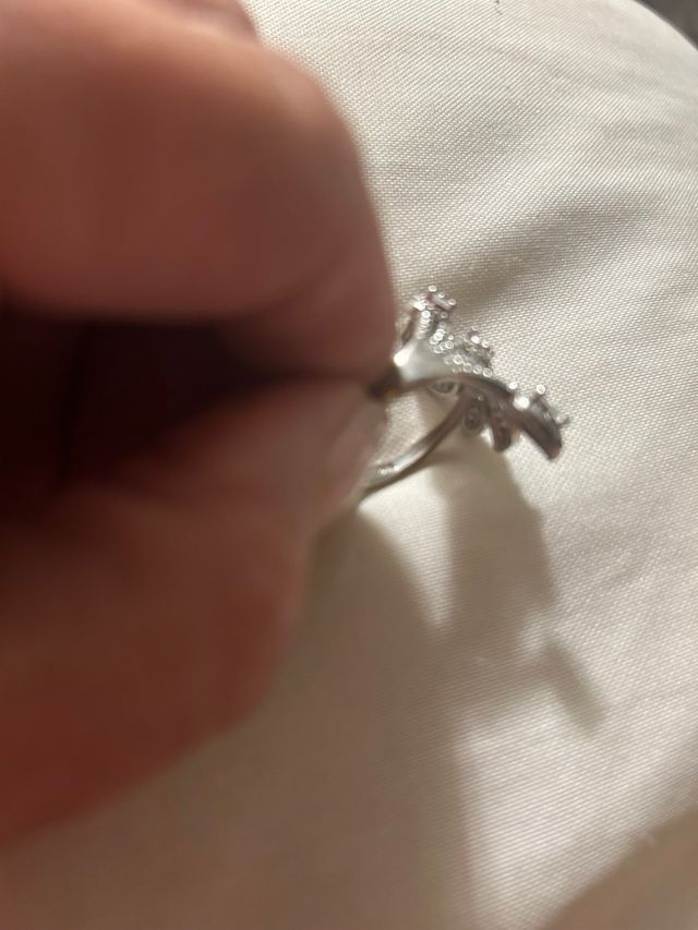 Bellissimo anello art deco argento e zirconi