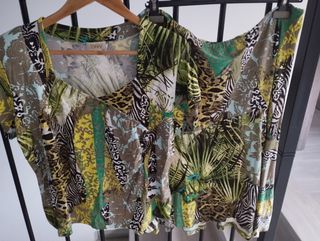 Conjunto manga corta y falda talla 50