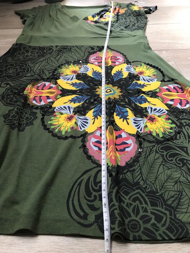 Abito corto verde scuro scollo V - Desigual