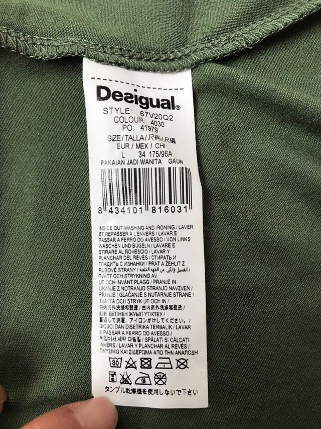 Abito corto verde scuro scollo V - Desigual