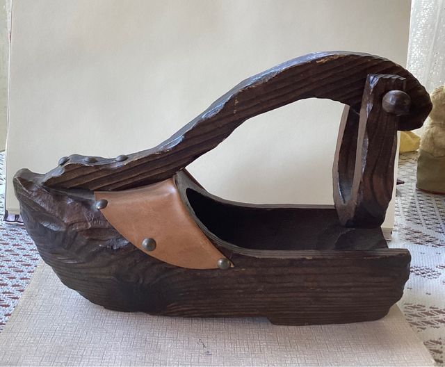 Porta botella de madera artesanal