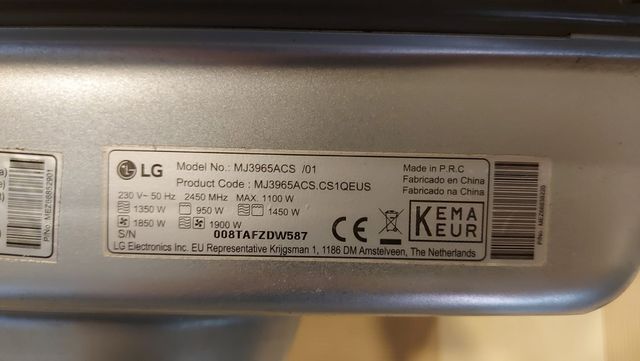 Forno Microonde LG combinato 39 lt