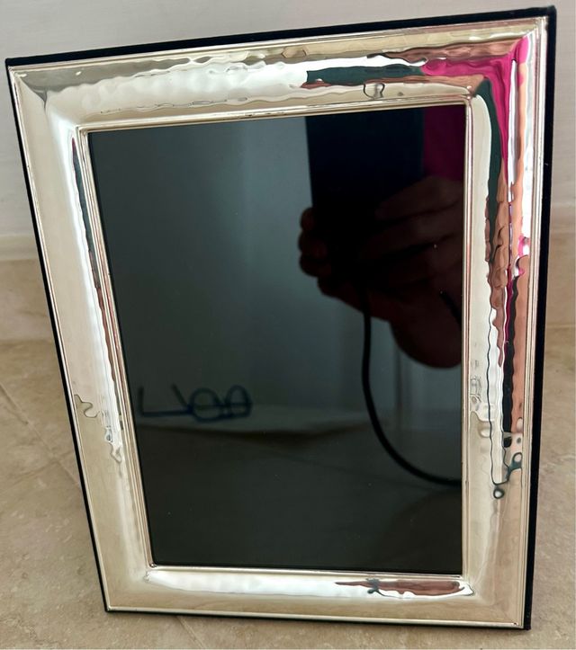 Cornice portafoto in silverplated con punzoni 