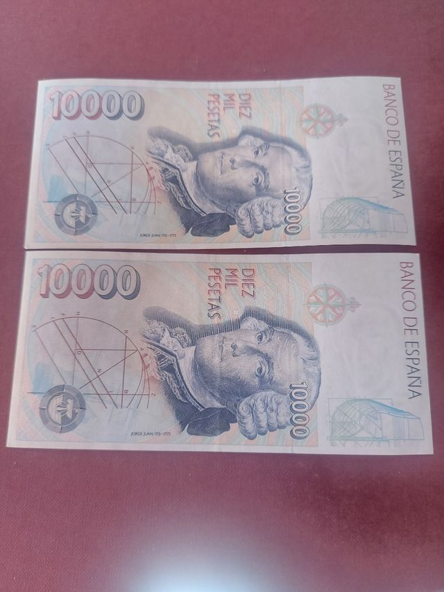 BILLETE 10000 PESETAS 1992 2 CONSECUTIVOS 1T