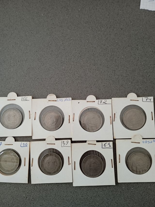 Lotazo 8 monedas de 25 pesetas Franco