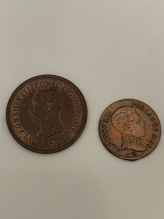 Colección monedas Alfonso XIII  cobre