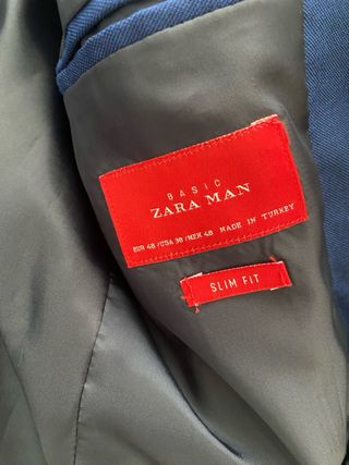 Traje azul hombre Zara