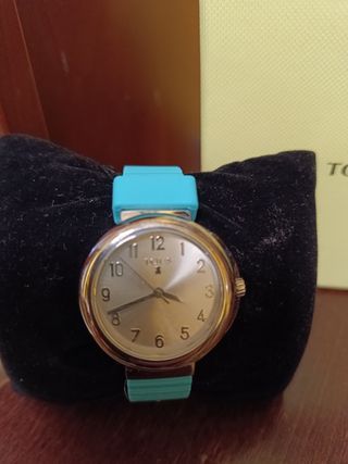 Reloj Tous azul acero NUEVO correa silicona menta