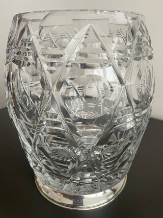 Antigua caramelera cristal tallado/plata