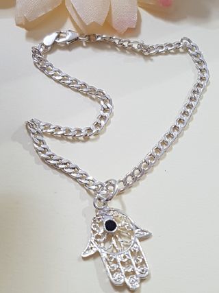 Pulsera Mano De Fátima De Plata De Ley 925