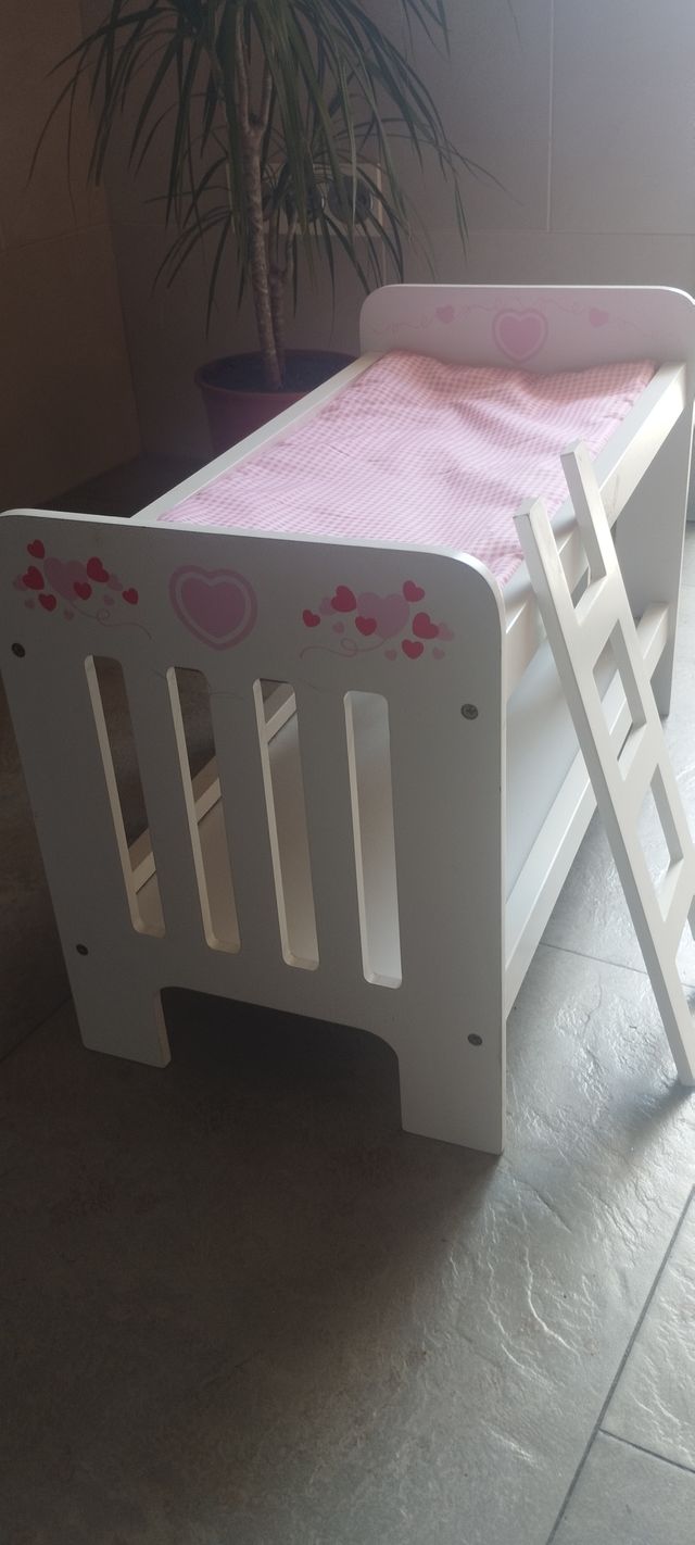 Cuna litera de madera para muñecas