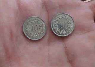 2 monedas Suiza, 10 Céntimos