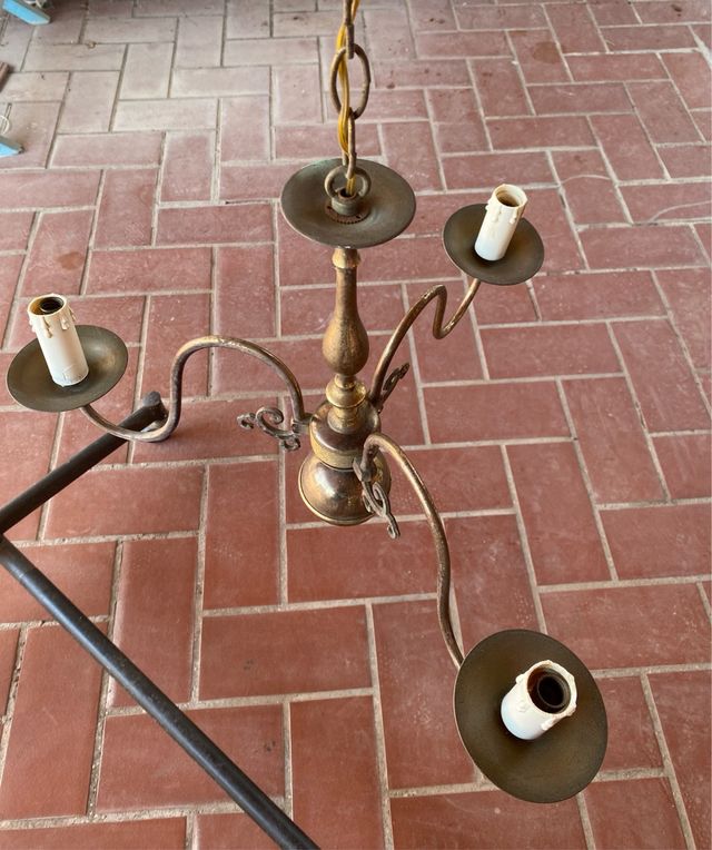 Lampadario vintage in ottone