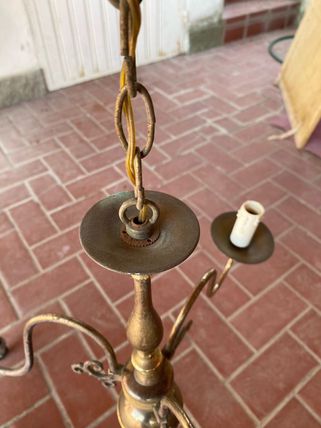 Lampadario vintage in ottone