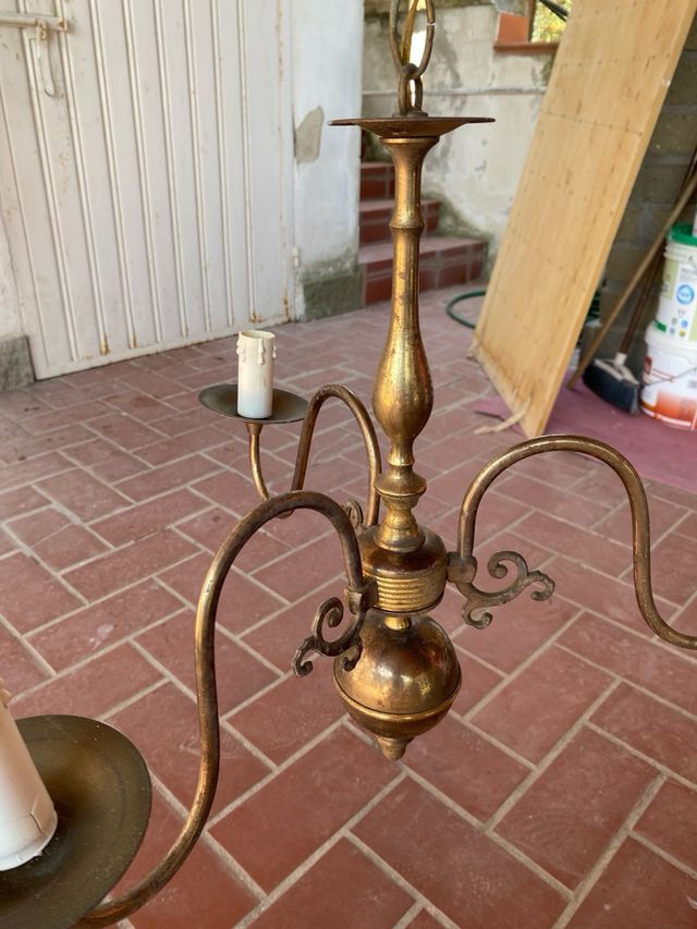 Lampadario vintage in ottone