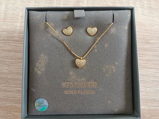 Juego collar y pendientes 925 baño oro