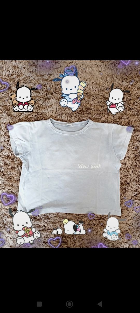 Crop top baby blue brandy melville