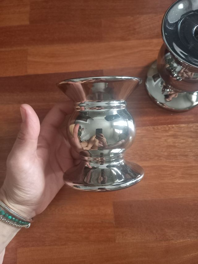 4 Candelabros plateados zara home