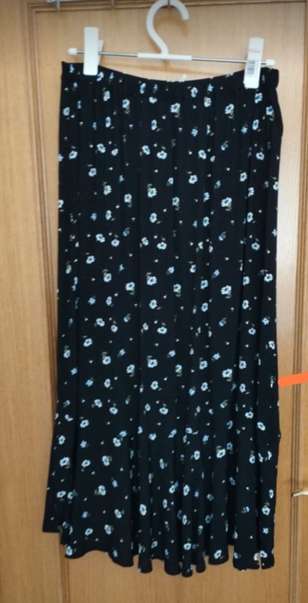 Falda estampada de flores, M, Mango