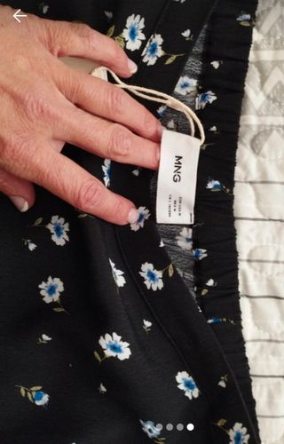 Falda estampada de flores, M, Mango