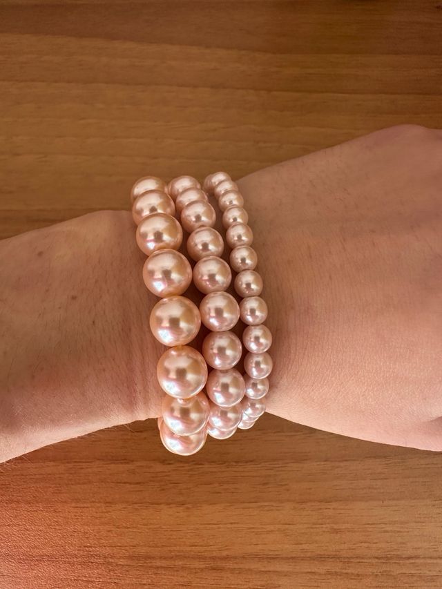 Bracciali di perle rosa