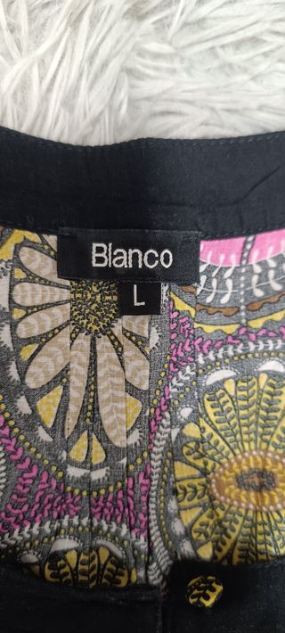 Camisa de vestir étnica de Blanco 