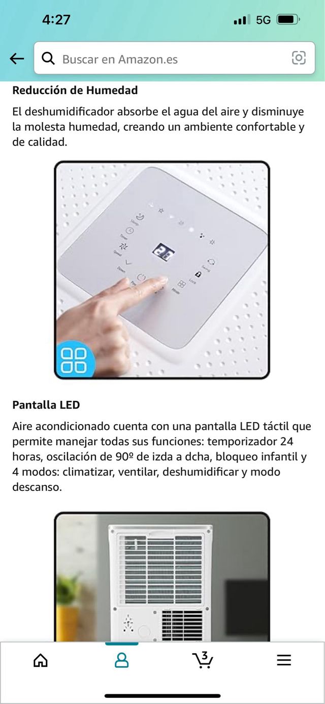 Aire acondicionado ventilador deshumidificador