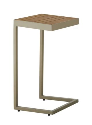 Mesa auxiliar acacia y aluminio