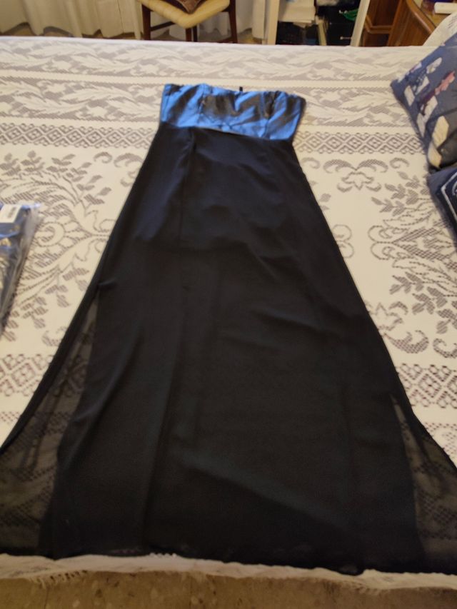 Vestido palabra de honor polipiel 