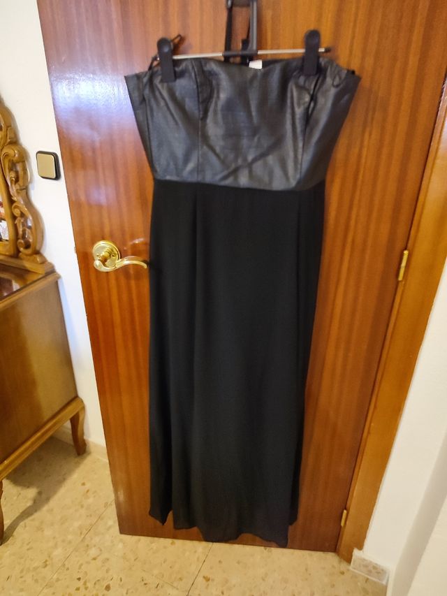 Vestido palabra de honor polipiel 